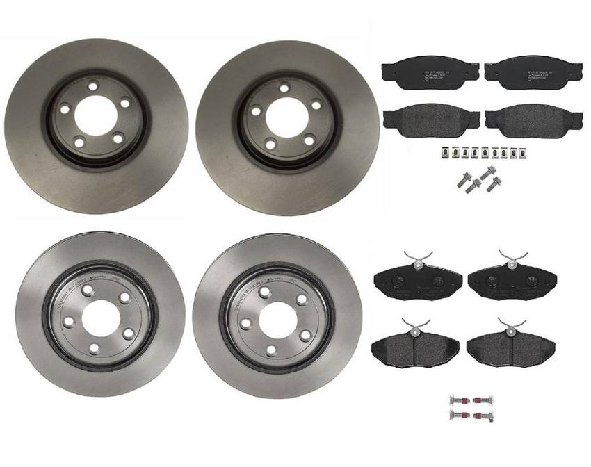 Jaguar Brembo Brakes Kit - Pads &  Rotors Front and Rear (320mm/288mm) (Low-Met) XR858224 - Brembo 1599085KIT